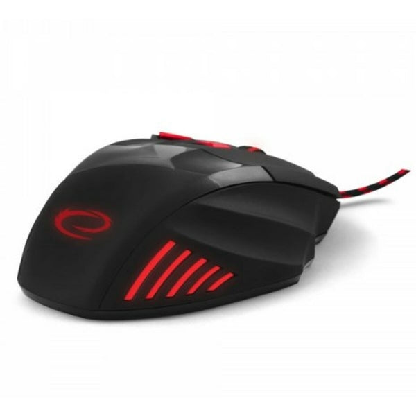 Gaming Maus 7 Tasten  USB Stoffschutzkabel für Gamer blau