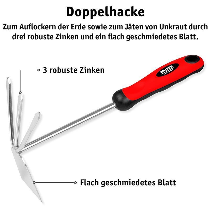 WALTER -Pflanzschaufel Fugenkratzer Doppelhacke Federrechen Unkrautkelle