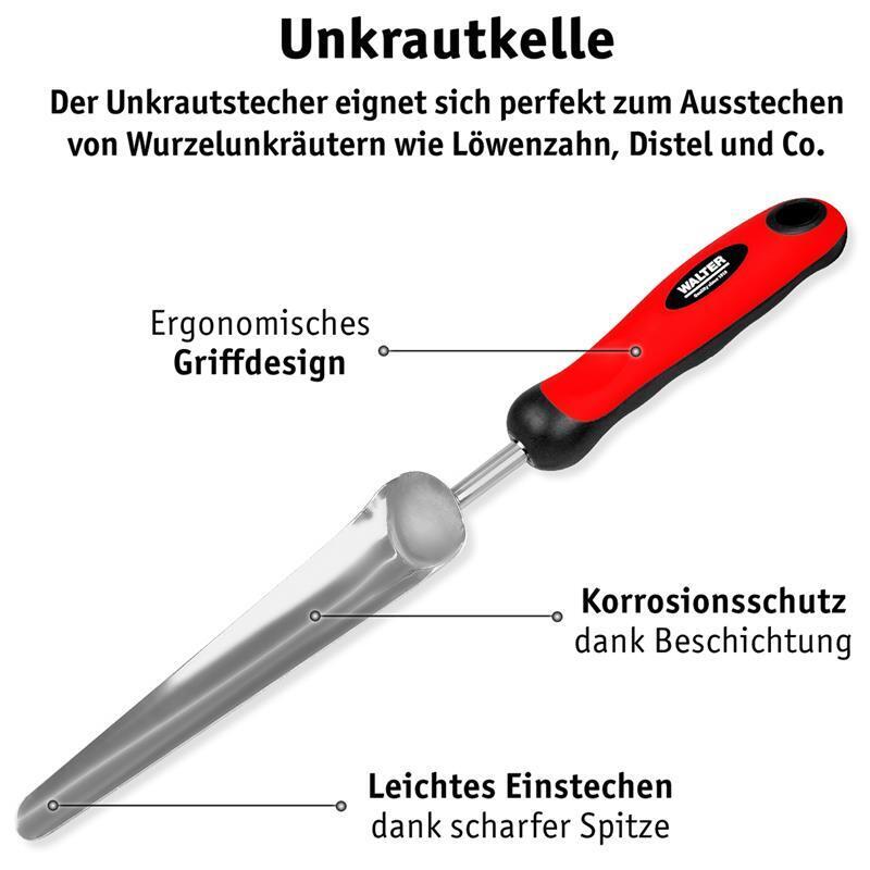 WALTER -Pflanzschaufel Fugenkratzer Doppelhacke Federrechen Unkrautkelle