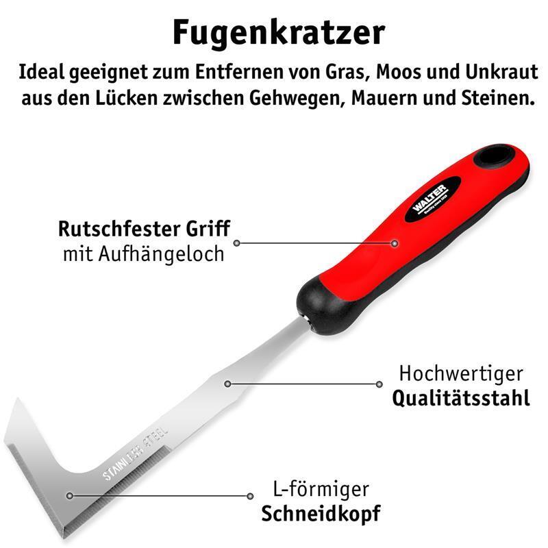 WALTER -Pflanzschaufel Fugenkratzer Doppelhacke Federrechen Unkrautkelle